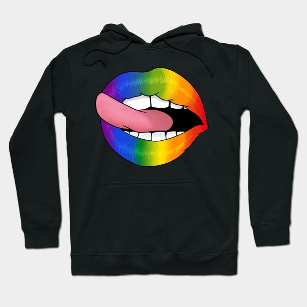 Rainbow Lips LGBT Gay pride flag - I Licked It So It's Mine design Hoodie by theodoros20